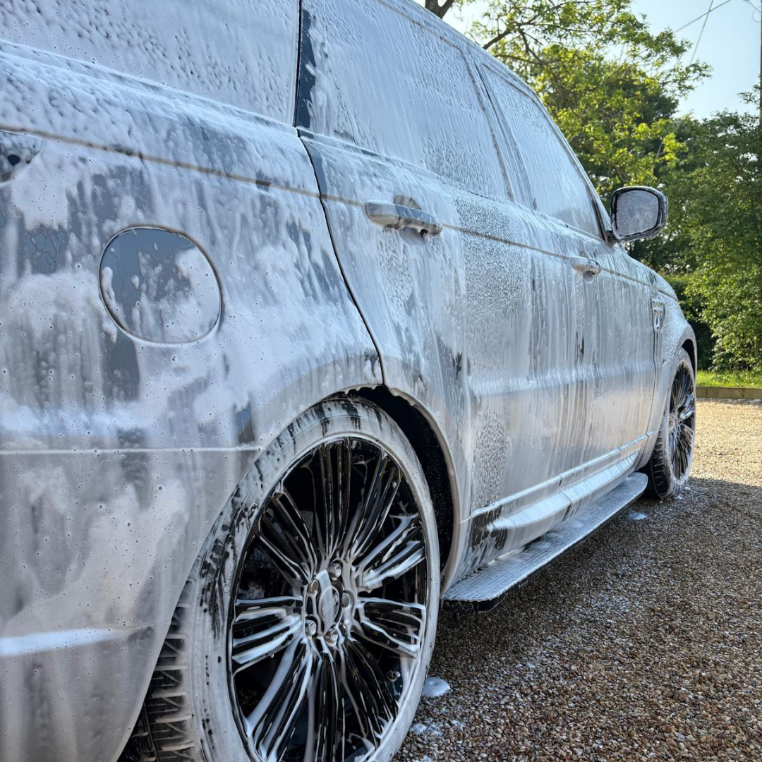 Range Rover Sport snow foam side profile — mobile detailing Bury St Edmunds
