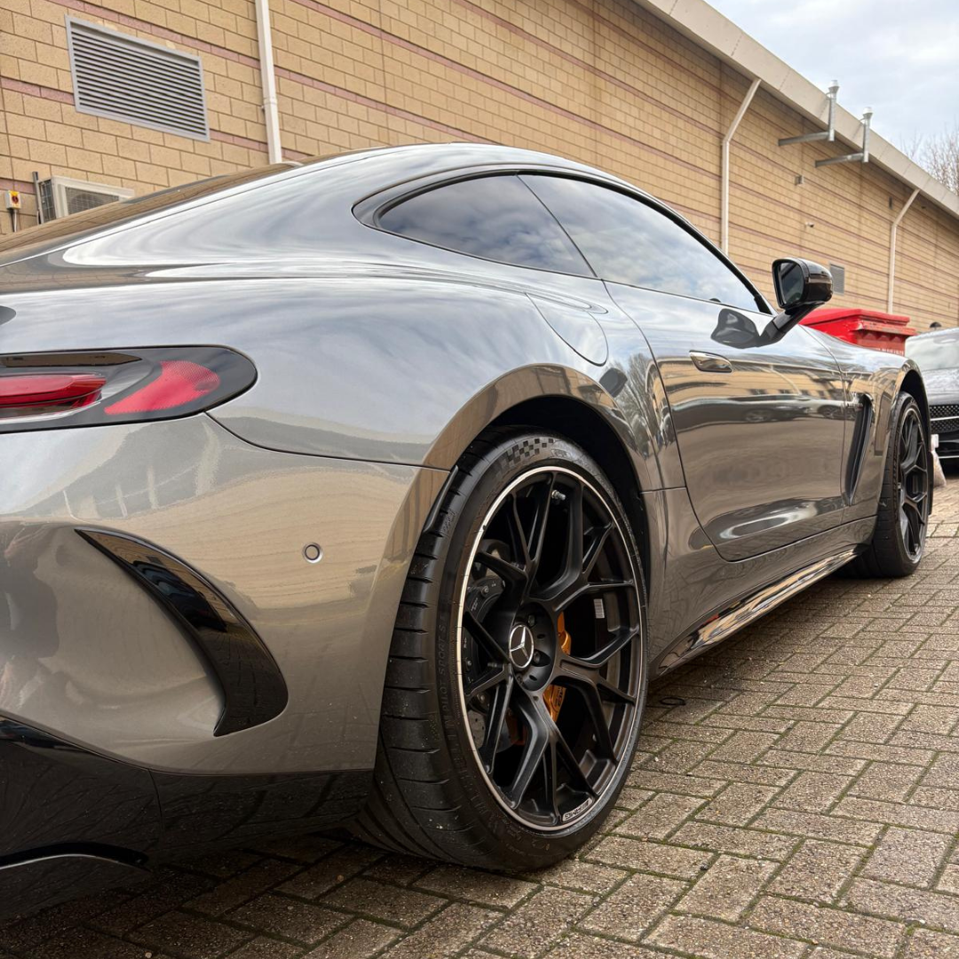 Mercedes-AMG GT with mirror-finish paintwork after professional detailing in Suffolk